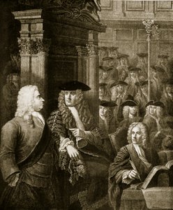 ウォルポール政権下院、「ハッチンソンのイギリス国民の物語」、1923年頃のイラスト 作： J. and Hogarth, W. Thornhill