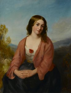 ピンクのドレスを着た若い女性、19世紀半ば 作： J. or H. Stannier