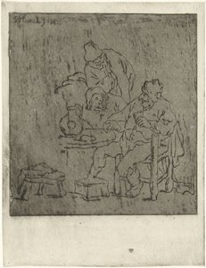 テーブルを囲む3人の男性 作： Jabes Heenck