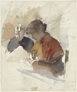 裁縫の女性二人 作： Jac van Looij
