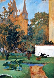 カルメル派教会の庭（クラクフ 作： Jacek Malczewski