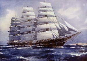 クリッパー・シップスマッコーリー号（カラーリトグラフ 作： Jack (after) Spurling