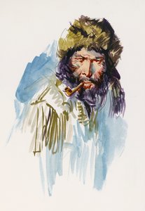 ジャック・ロンドン (1876-1916) の冒険小説 Call of Wild の挿絵、素描 作： Jack London