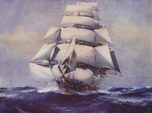 完全帆のクリッパー船ライトニング 作： Jack Spurling