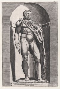Speculum Romanae Magnificentiae:コモドゥス皇帝のヘラクレス姿、1582年、1582年 作： Jacob(us) Bos.