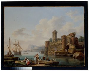 港の風景 作： Jacob Philippe Hackert