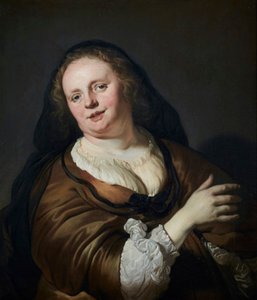 黒いベールをかぶった女性のトローニー 作： ジェイコブ・アドリアエンツ・バッカー