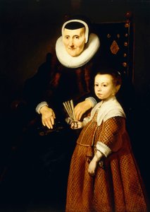 女性と80歳の女性の肖像画、6歳、4分の3の長さ、1632〜33年頃 作： Jacob Adriensz Backer