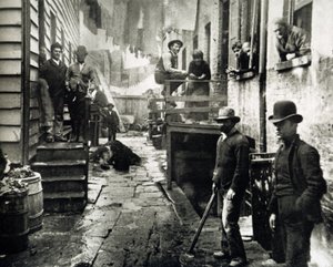 リトルイタリー、マルベリーストリート、ニューヨーク、アメリカ合衆国、c.1890のビュー