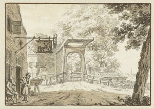 橋の前の旅館