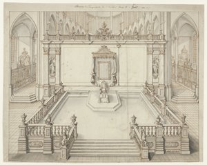 1717 年にドイツ皇帝カール 6 世が就任したゲントの聖バーフ教会の謁見の間 作： Jacob Colin