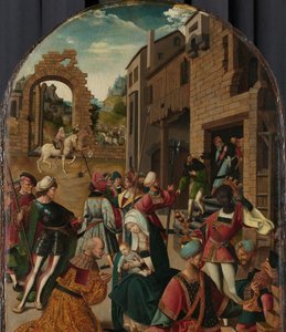 魔術師の崇拝 作： Jacob Cornelisz van Oostsanen (workshop of)