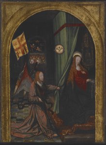 受胎告知、1508年頃（木に油彩） 作： Jacob Cornelisz van Oostsanen