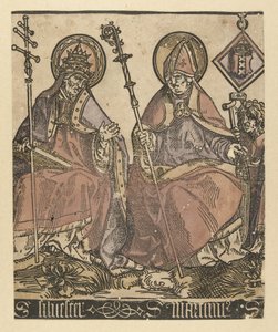聖人シルベスターとマルティヌス Saints with Anna te Drieën (シリーズタイトル) 作： Jacob Cornelisz van Oostsanen