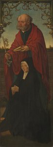 聖ペテロと寄進者、聖トマスの裏返し、152025 作： Jacob Cornelisz. van Oostsanen