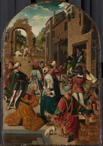 賢者の礼拝c。 1510 作： Jacob Cornelisz van Oostsanen