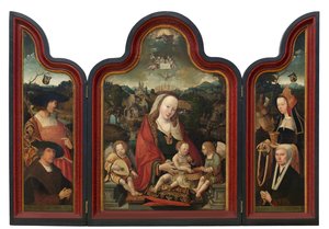 Tríptico de Pompeius Otto e sua esposa Gerbich Cleanser (óleo sobre painel) 作： Jacob Cornelisz van Oostsanen