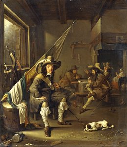 兵士がトランプを着席する騎兵隊、1655 作： Jacob Duck