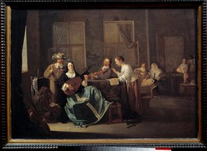 コンサートの様子。ヤコブ・ダック（1600 - 1660）の絵画 Ec.Flam. 作： Jacob Duck