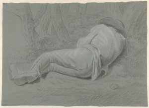 木の下に横たわる男 作： Jacob Ernst Marcus (attributed to)
