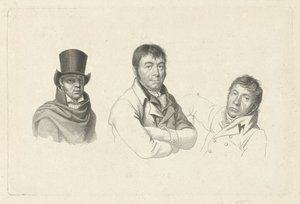 Jan Kamphuysen、Dirk Versteegh、Hendrik de Flines の肖像 作： Jacob Ernst Marcus