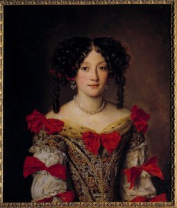 17世紀のフランドル地方のファッション。"女性の肖像" 錦織のドレスを着て、英国風のカールをまとった少女。イヤリングと真珠のネックレスを身につけています。ヤコブ・フェルディナンド・ヴォエ（1639-1700）による絵画 17世紀 日0,76x0,64 m パリ、ミュゼ 作： Jacob Ferdinand Voet