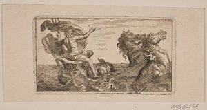 ネプチューン。 ジェイコブ・フォジーのイラスト、「1741年から1743年までのコート、研磨、下地、針、エッチング水、黒、ワイプ、ロードおよび印刷のレザークルード[...]またはサンプル」 作： Jacob Fosie