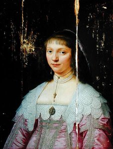 若い女性の肖像」（油彩・パネル 作： Jacob Fransz van der Merck