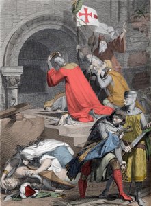 ゴドフロワ・ド・ブイヨン (1058-1100)、サン・セパルクル、1099 年 - 聖墳墓でのブイヨンのゴッドフリー 作: デイニンガー - 作： Jacob Friedrich Deininger