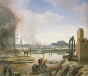 ハンブルク放火後、1842 作： Jacob Gensler