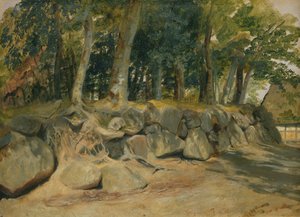 ソットルフの石の壁、1839年（カードに紙に油彩） 作： Jacob Gensler