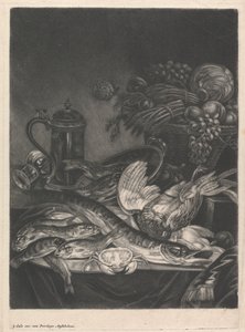 魚と家禽のある静物 作： Jacob Gole