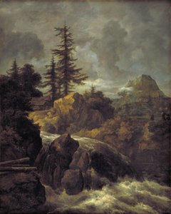 滝と小屋のある風景 作： Jacob van Ruisdael