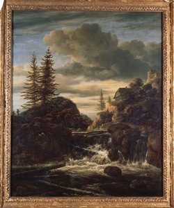 カスケード滝のあるノルウェーの風景 作： Jacob van Ruisdael