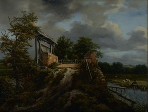 水門との橋、1648-9 作： Jacob van Ruisdael