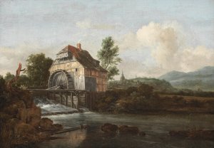 水車のある風景、1680年頃