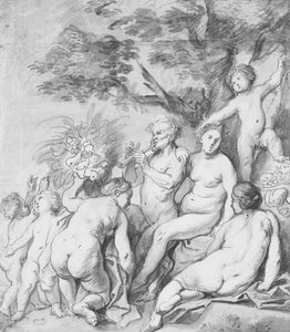 豊饒のアレゴリー Recto、ca。 1640年。 作： Jacob Jordaens