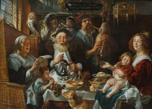 古い歌うように、若いパイプ 作： Jacob Jordaens