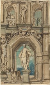 ウォールデコレーションのデザイン [recto] 作： Jacob Jordaens