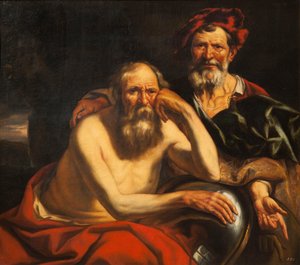 ヘラクレイトスとデモクリトス。 作： Jacob Jordaens