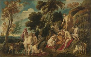 ミューズによって虐待されたマルシャス、1630-1640 作： Jacob Jordaens