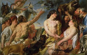 メリーガーとアタランタ（油彩・キャンバス 作： Jacob Jordaens