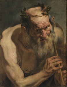 フルートを握る古いサテュロス、1620年頃 作： Jacob Jordaens