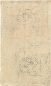 酔っぱらいとニンフの研究シート [裏面] 作： Jacob Jordaens