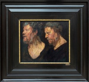 アブラハム・グラフェウスの頭の研究、1620～1621年頃（紙に油彩、パネルに取り付け） 作： Jacob Jordaens