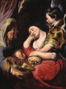 マグダラの誘惑》1616-17年頃（油彩、パネル） 作： Jacob Jordaens