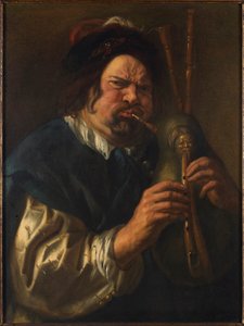 バグパイプ奏者、1638～1640年。 作： Jacob Jordaens