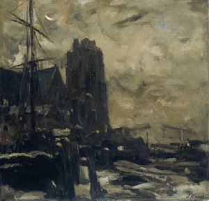 夜のドルドレヒト 作： Jacob Maris