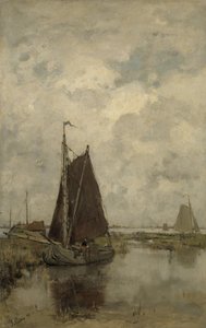 曇天時の船 作： Jacob Maris