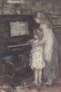 ピアノで二人の女の子 作： Jacob Maris